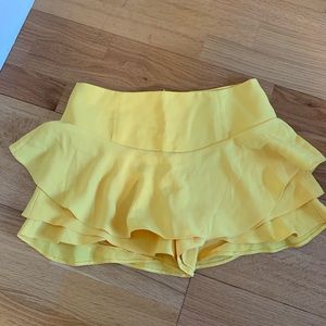 Zara yellow skort with ruffles
